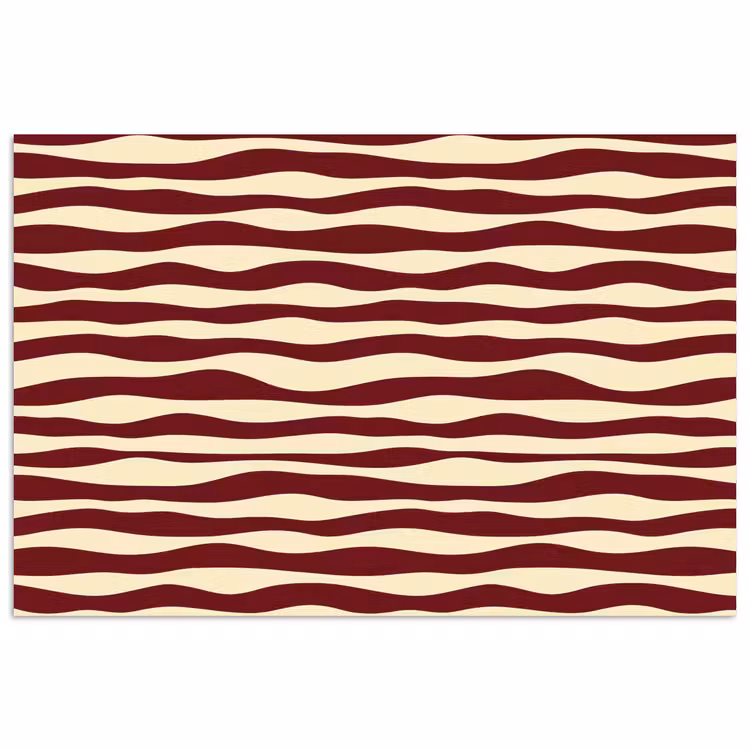 Golven - Rood - Patroon - Crème poster papier klein 62 -3d