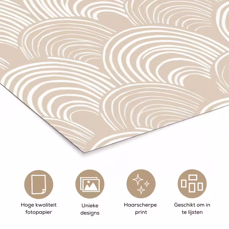 Golven - Structuur - Beige poster papier klein 62 -closeup_NL