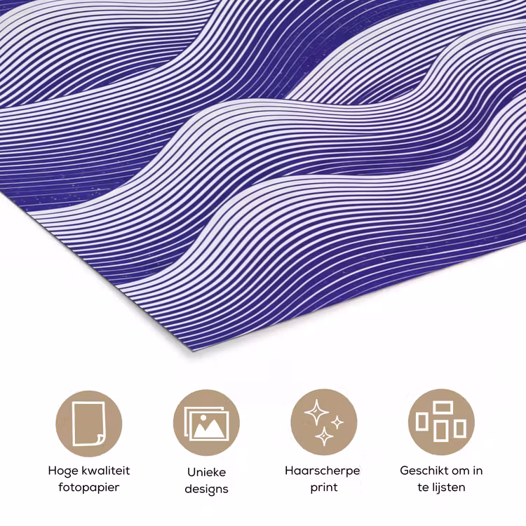 Golven - Zon - Natuur - Abstract - Rood poster papier klein -closeup_NL