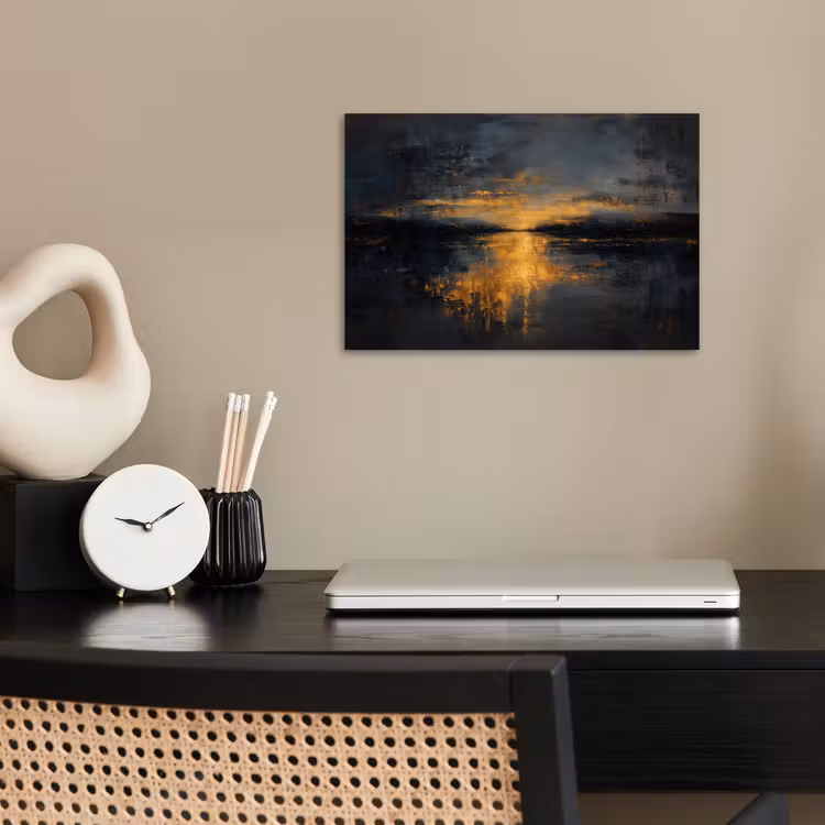 Gouden Reflectie op Water poster papier klein -sfeer1
