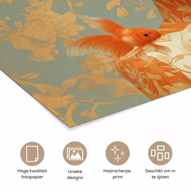 Goudvissen - Oranje - Vrouw - Blond poster papier klein -closeup_NL