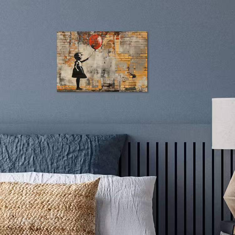 Graffiti - Banksy - Meisje - Street art poster papier klein -sfeer2