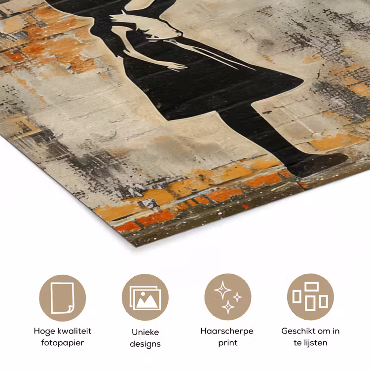 Graffiti - Banksy - Meisje - Street art poster papier klein -closeup_NL