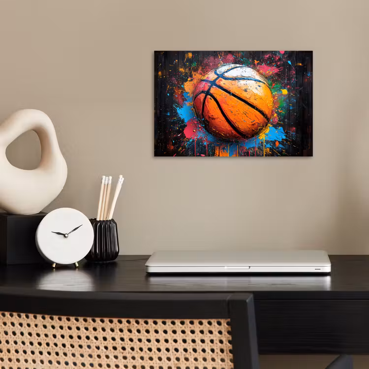 Graffiti - Basketbal - Verf - Sport poster papier klein -sfeer1