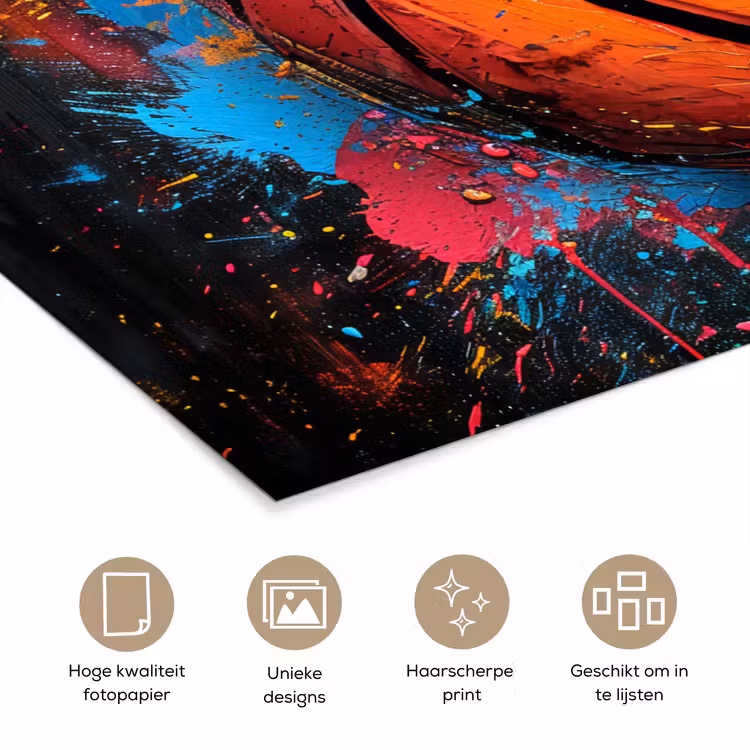 Graffiti - Basketbal - Verf - Sport poster papier klein -closeup_NL