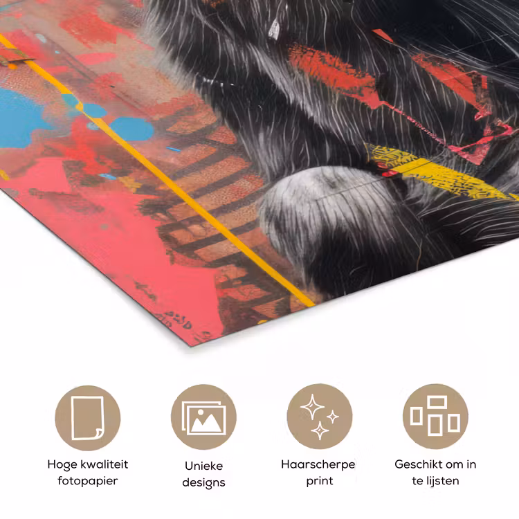 Graffiti - Chimpansee - Dieren - Street art - Banksy poster papier klein -closeup_NL