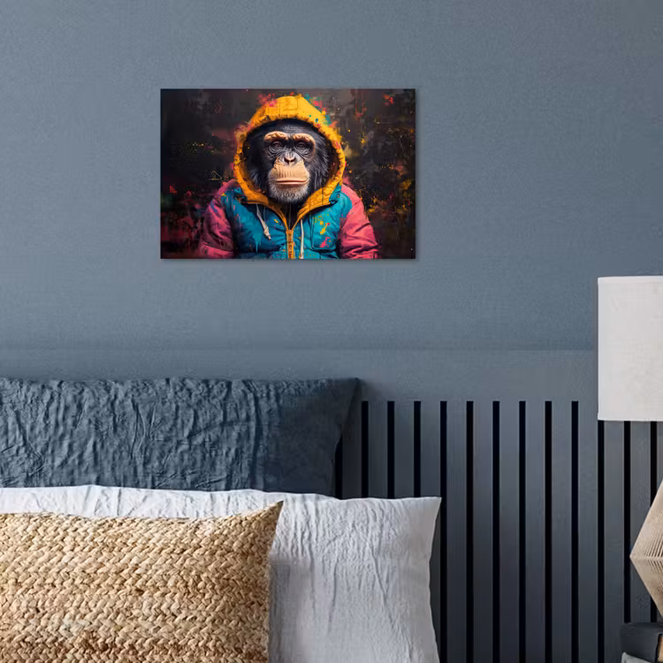 Graffiti - Chimpansee - Jas - Aap - Verf poster papier klein -sfeer2