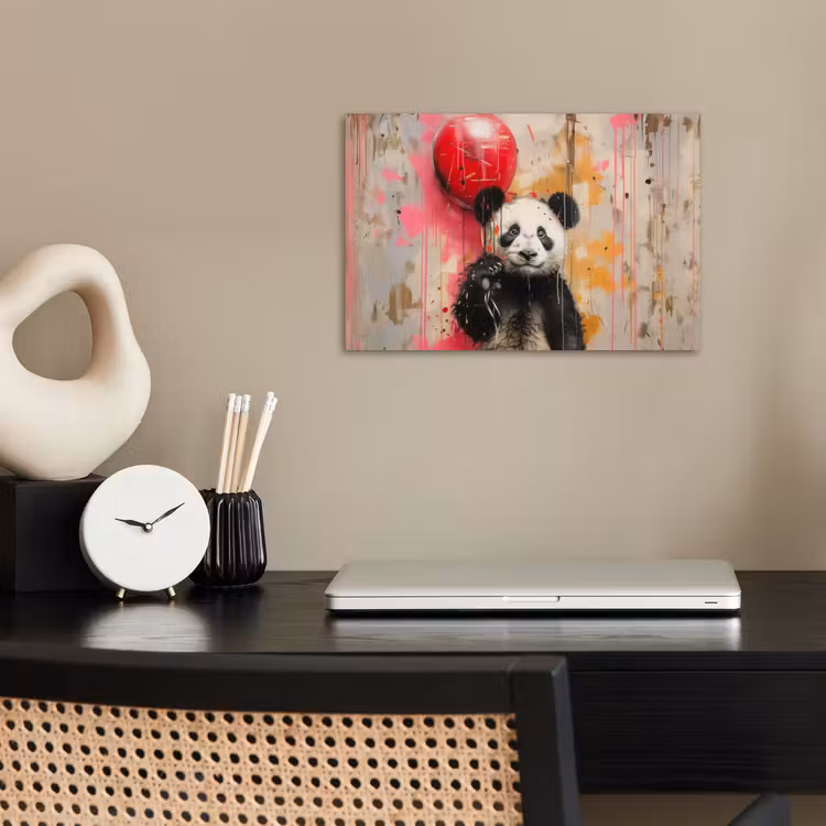 Graffiti - Panda - Ballon - Street art - Banksy poster papier klein -sfeer1
