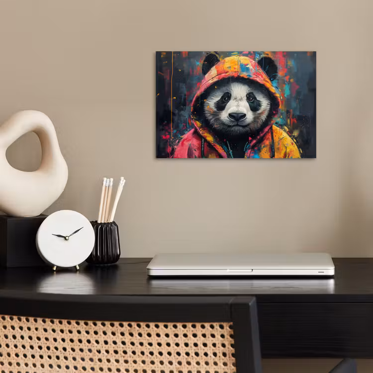 Graffiti - Panda - Jas - Kleurrijk poster papier klein -sfeer1