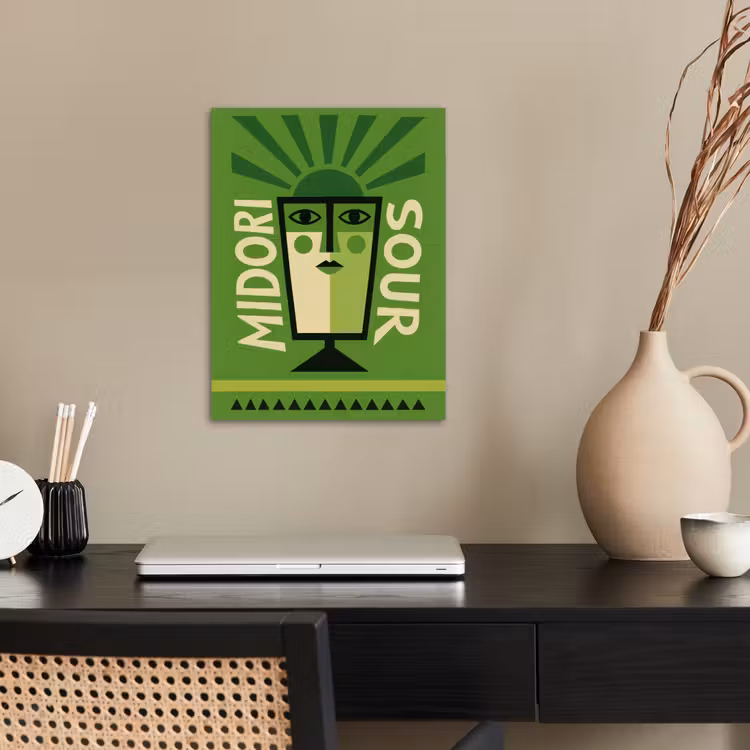 Grafisch - Art - Cocktail - Groen poster papier klein -sfeer1