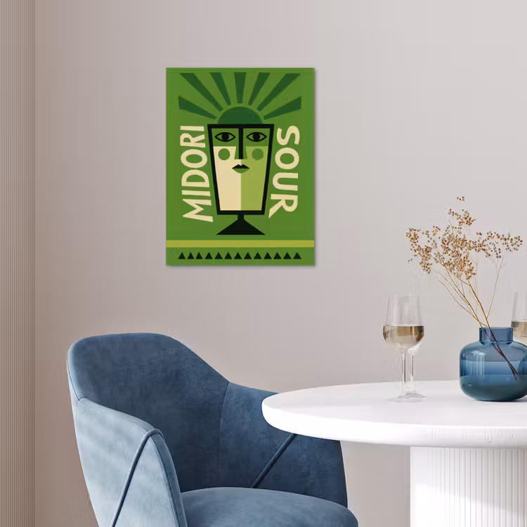 Grafisch - Art - Cocktail - Groen poster papier klein -sfeer3