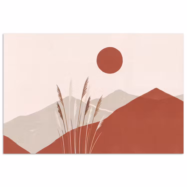 Gras - Landschap - Natuur - Abstract - Beige poster papier klein -3d