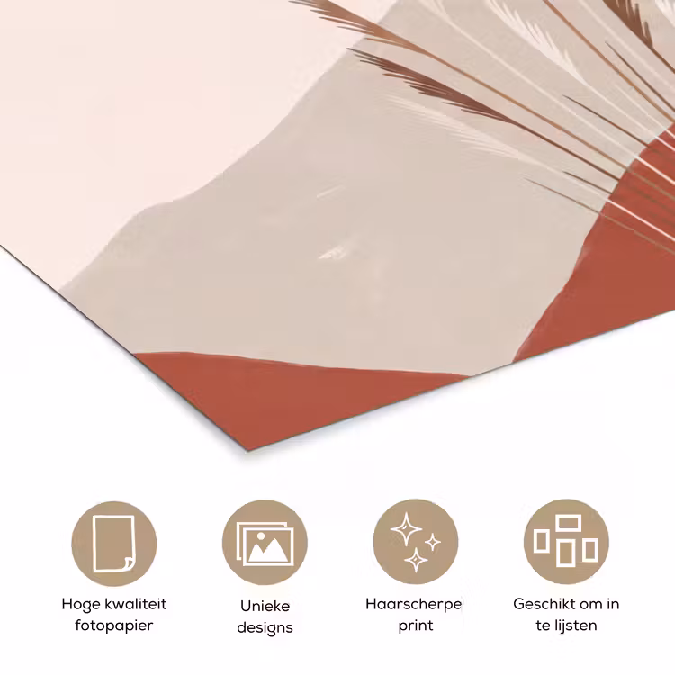 Gras - Landschap - Natuur - Abstract - Beige poster papier klein -closeup_NL