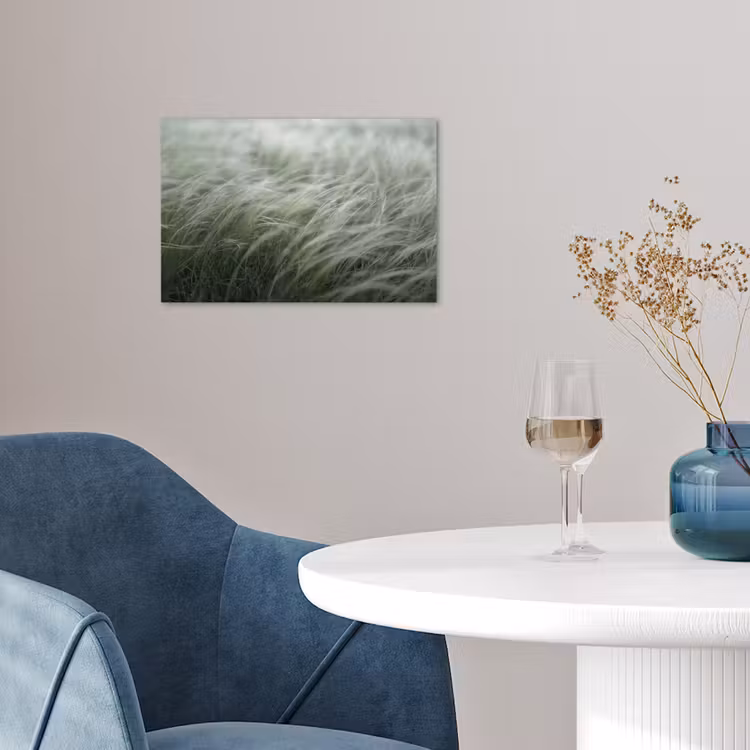 Gras - Wazig - Natuur - Groen - Zacht poster papier klein -sfeer3