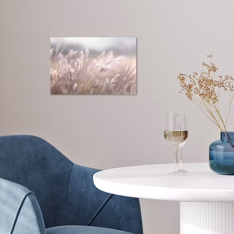 Graspluimen - Wind - Beige - Mistig poster papier klein -sfeer3