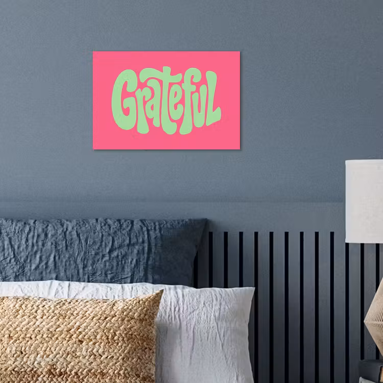 Grateful - Groen - Grafisch - Vloeiend poster papier klein -sfeer2