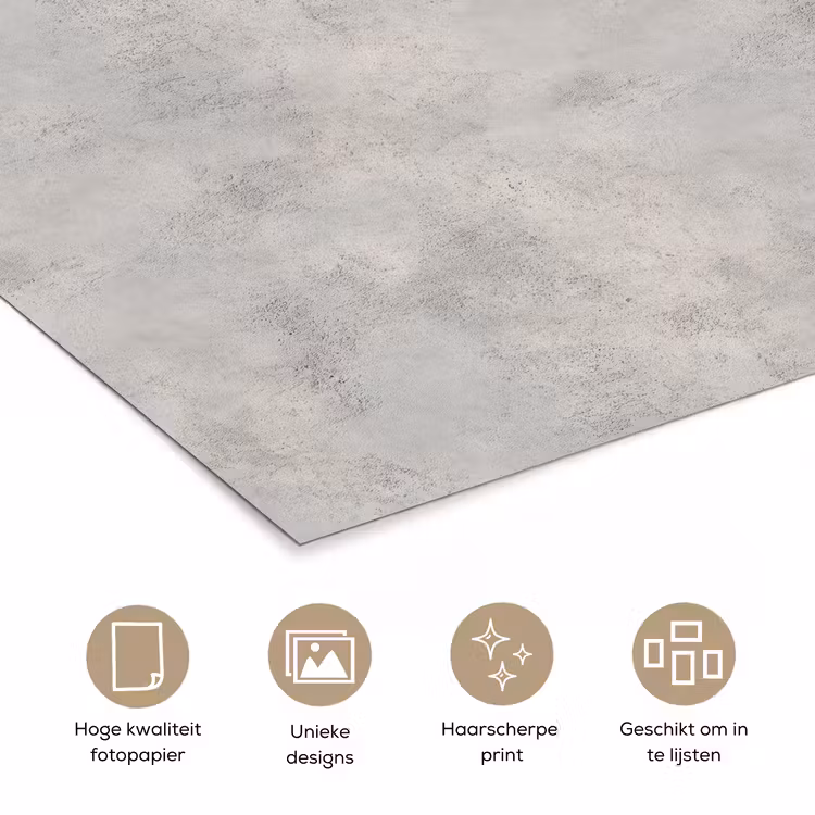 Grijs - Beton - Industrieel poster papier klein 62 -closeup_NL