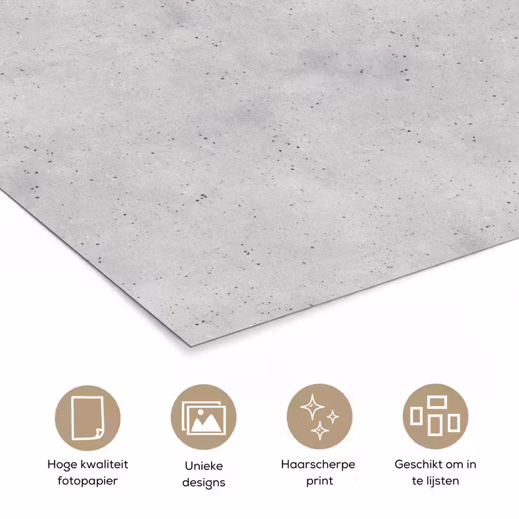 Grijs - Beton - Neutraal poster papier klein 62 -closeup_NL