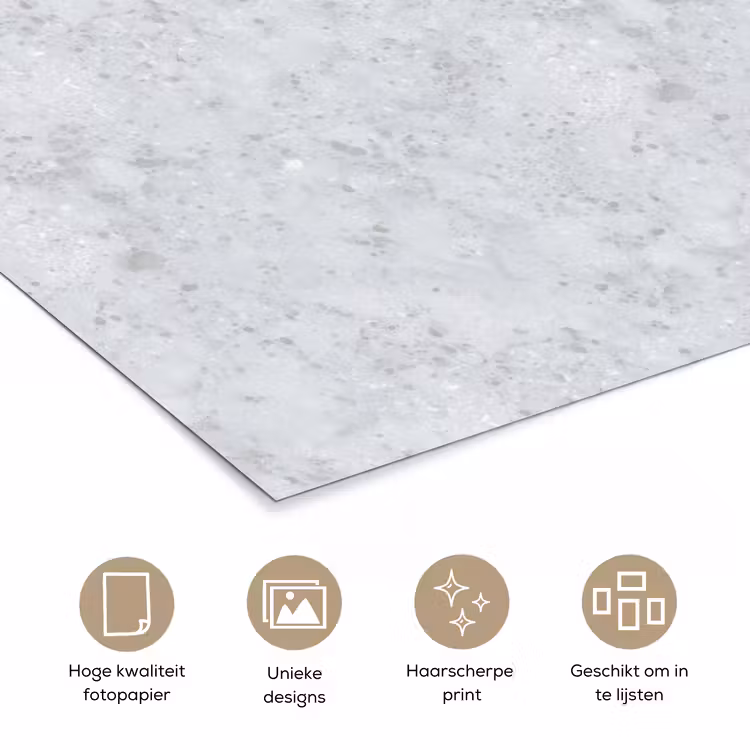 Grijs - Terrazzo-effect - Beton poster papier klein 62 -closeup_NL