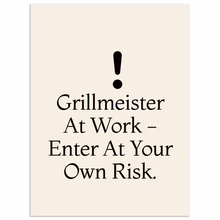 Grill - Uitroepteken - Zwart - Tekst poster papier klein -3d