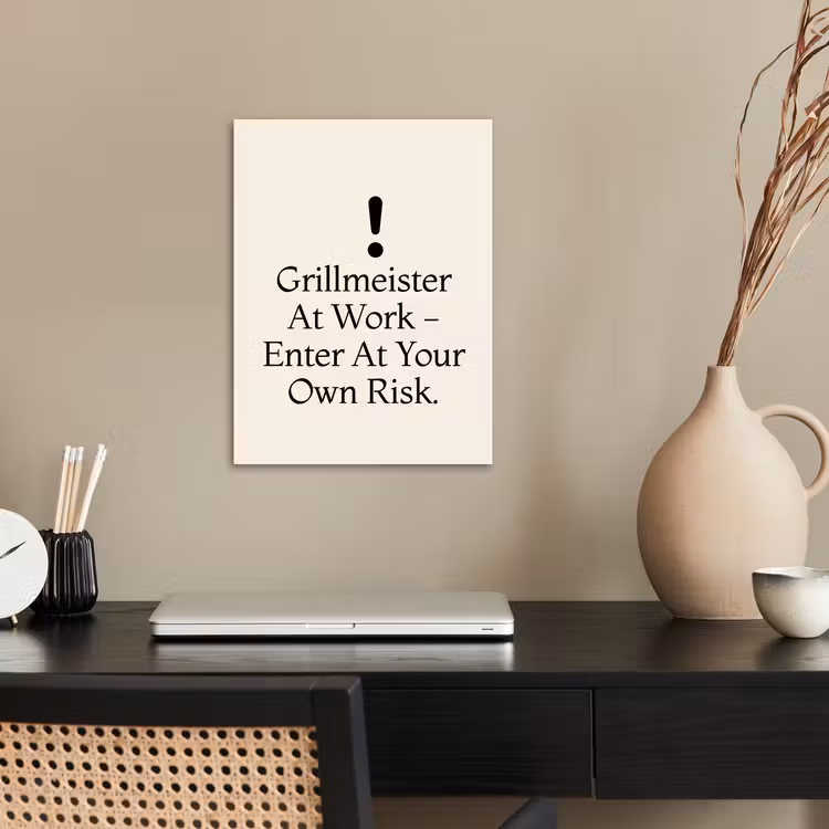 Grill - Uitroepteken - Zwart - Tekst poster papier klein -sfeer1
