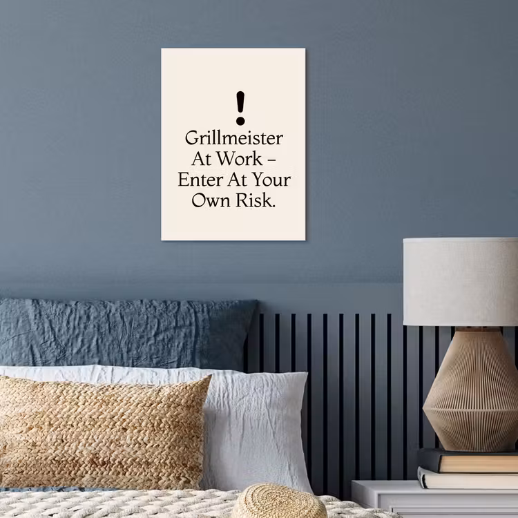 Grill - Uitroepteken - Zwart - Tekst poster papier klein -sfeer2