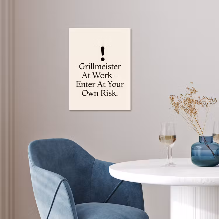 Grill - Uitroepteken - Zwart - Tekst poster papier klein -sfeer3