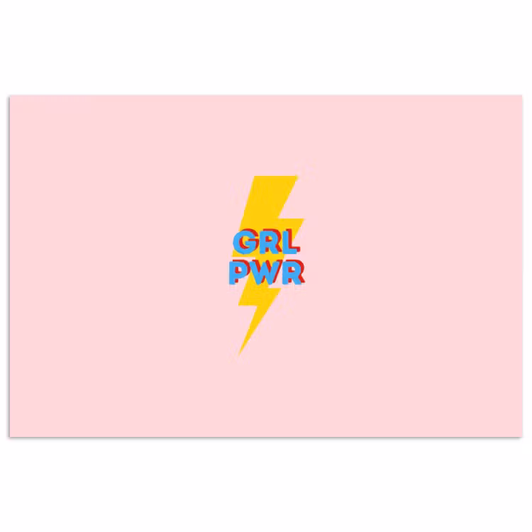 Grl pwr - Bliksem - Roze poster papier klein -3d