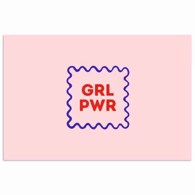 Grl pwr - Roze - Kader poster papier klein -3d