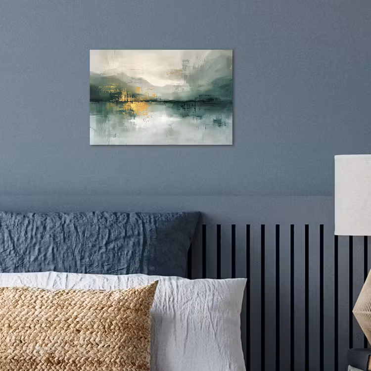 Groen - Modern - Abstract - Goud poster papier klein -sfeer2