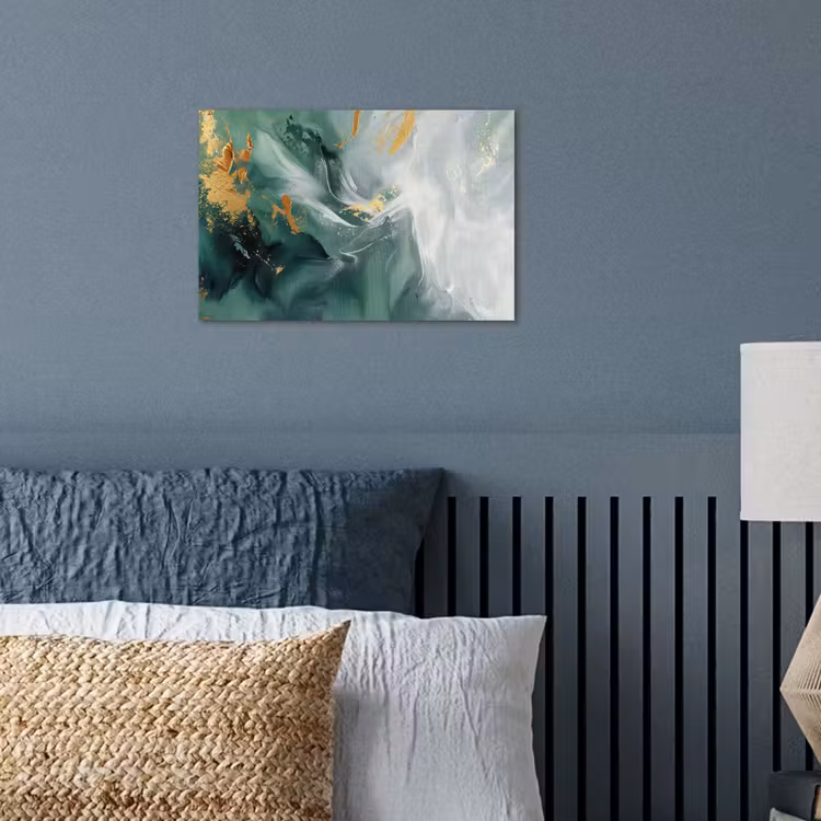 Groen - Modern - Marmer - Abstract poster papier klein -sfeer2