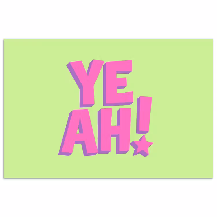 Groen - Neon - Quote poster papier klein -3d