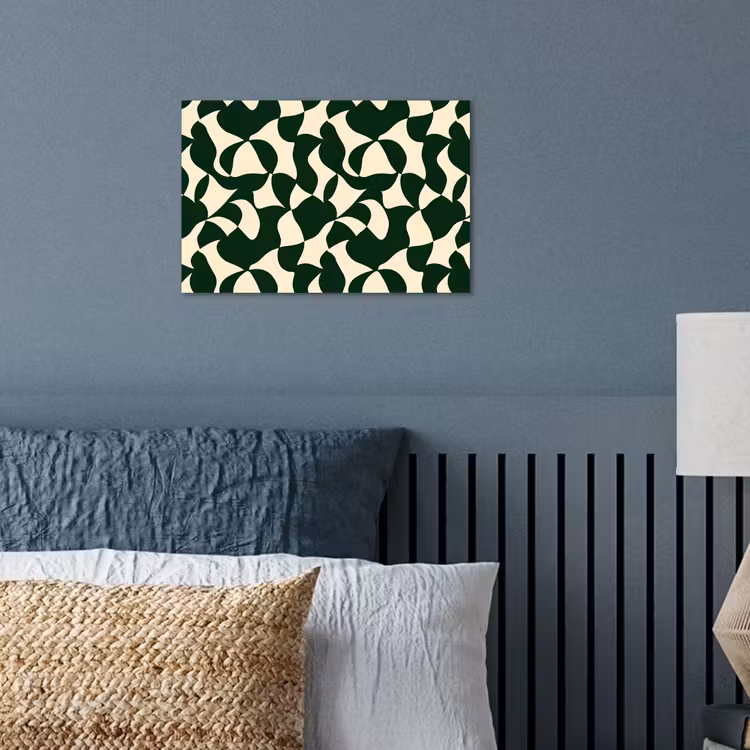 Groen - Organische vlakken - Crème poster papier klein 62 -sfeer2