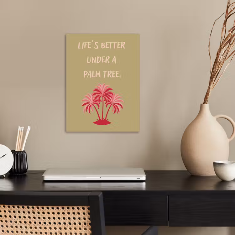 Groen - Zomer - Quote - Palmboom poster papier klein -sfeer1