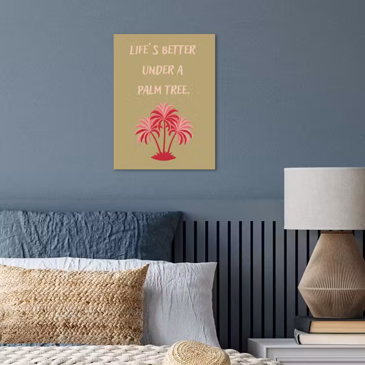 Groen - Zomer - Quote - Palmboom poster papier klein -sfeer2