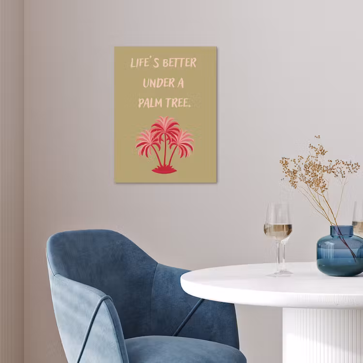 Groen - Zomer - Quote - Palmboom poster papier klein -sfeer3