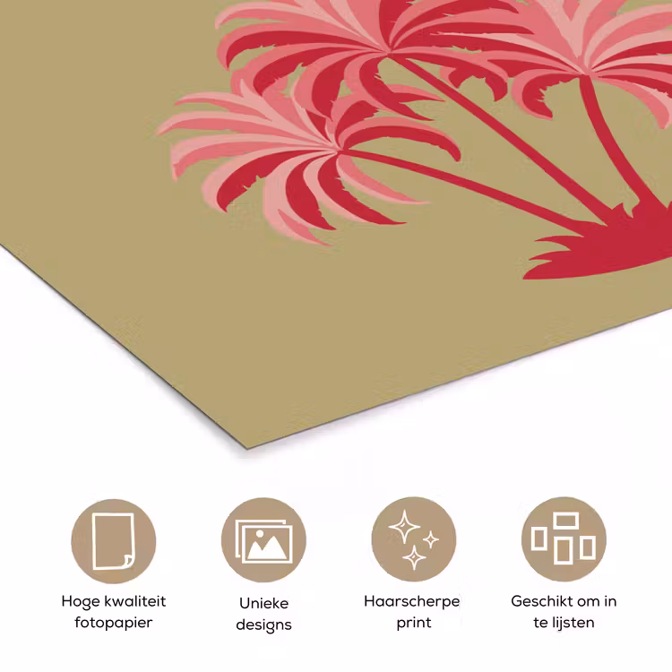 Groen - Zomer - Quote - Palmboom poster papier klein -closeup_NL