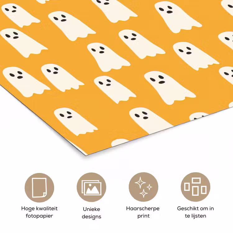 Halloween - Spookjes - Oker poster papier klein 62 -closeup_NL