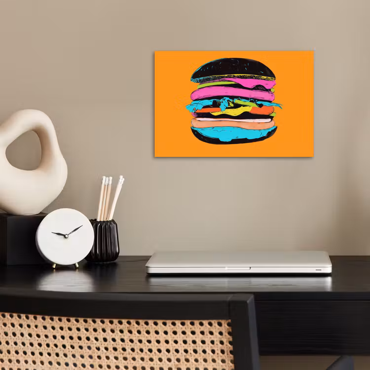 Hamburger - Kleurrijk - Speels poster papier klein -sfeer1
