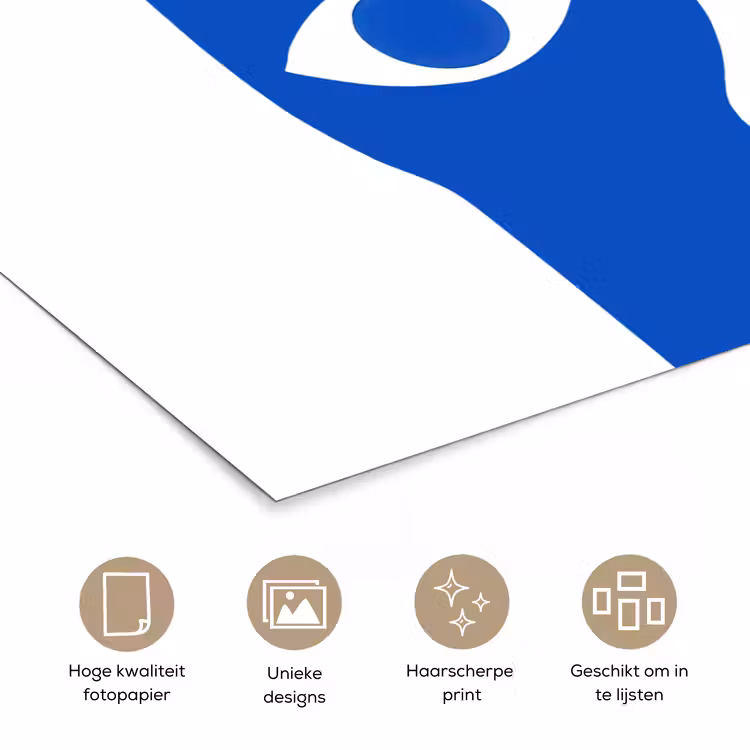 Handen - Twee - Ogen - Blauw poster papier klein -closeup_NL