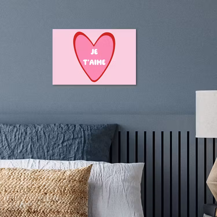 Hart - Frans - Valentijn - Roze poster papier klein -sfeer2