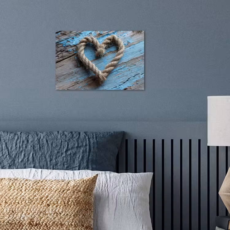 Hart - Touw - Hout - Rustiek poster papier klein -sfeer2