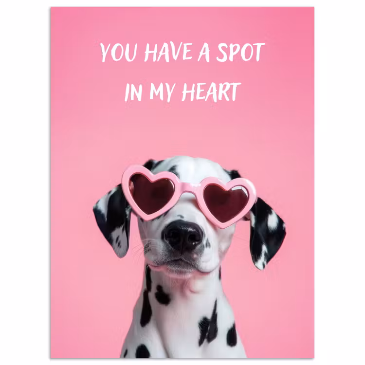Hartjes - Hond - Valentijn - Roze poster papier klein -3d