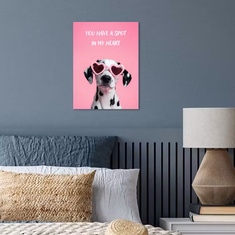 Hartjes - Hond - Valentijn - Roze poster papier klein -sfeer2