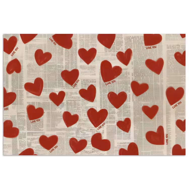 Hartjes - Krant - Loveyou poster papier klein -3d