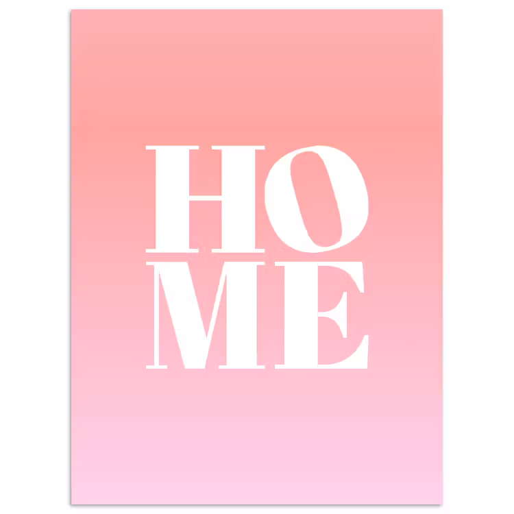 Home - Letters - Groot - Roze poster papier klein -3d