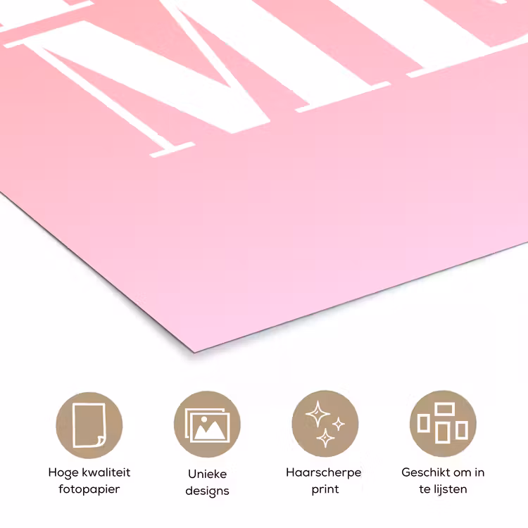 Home - Letters - Groot - Roze poster papier klein -closeup_NL