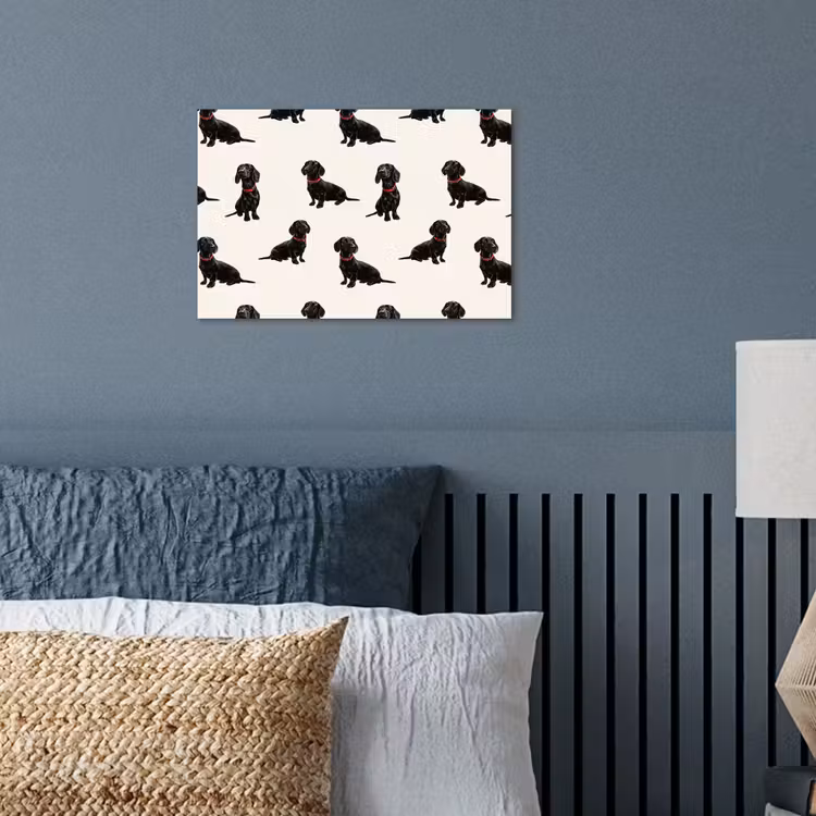 Hond - Patroon - Zwart poster papier klein 62 -sfeer2