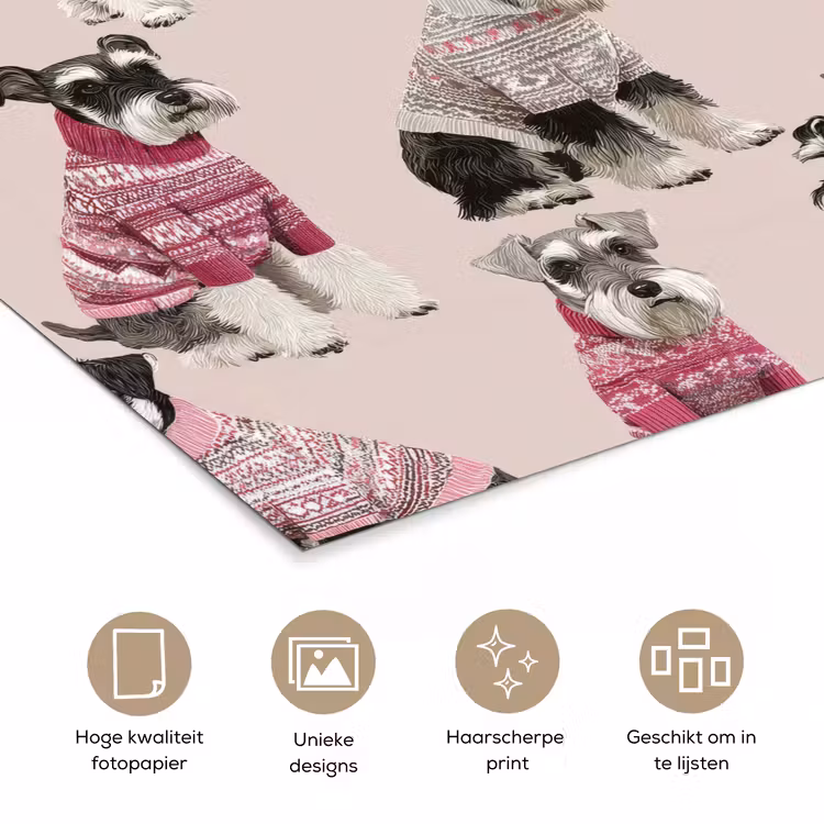 Honden - Truien - Rood poster papier klein 62 -closeup_NL