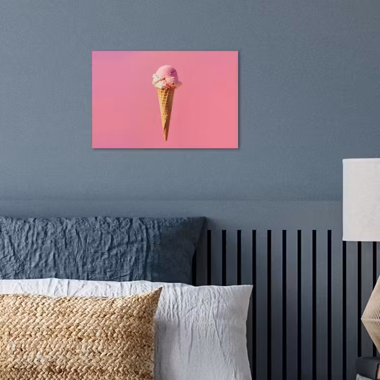 Hoorntje - Schepijs - Roze poster papier klein -sfeer2